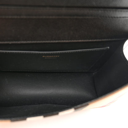 Burberry Derby Calfskin House Check Mackford Crossbody Bag Black 5 of 9
