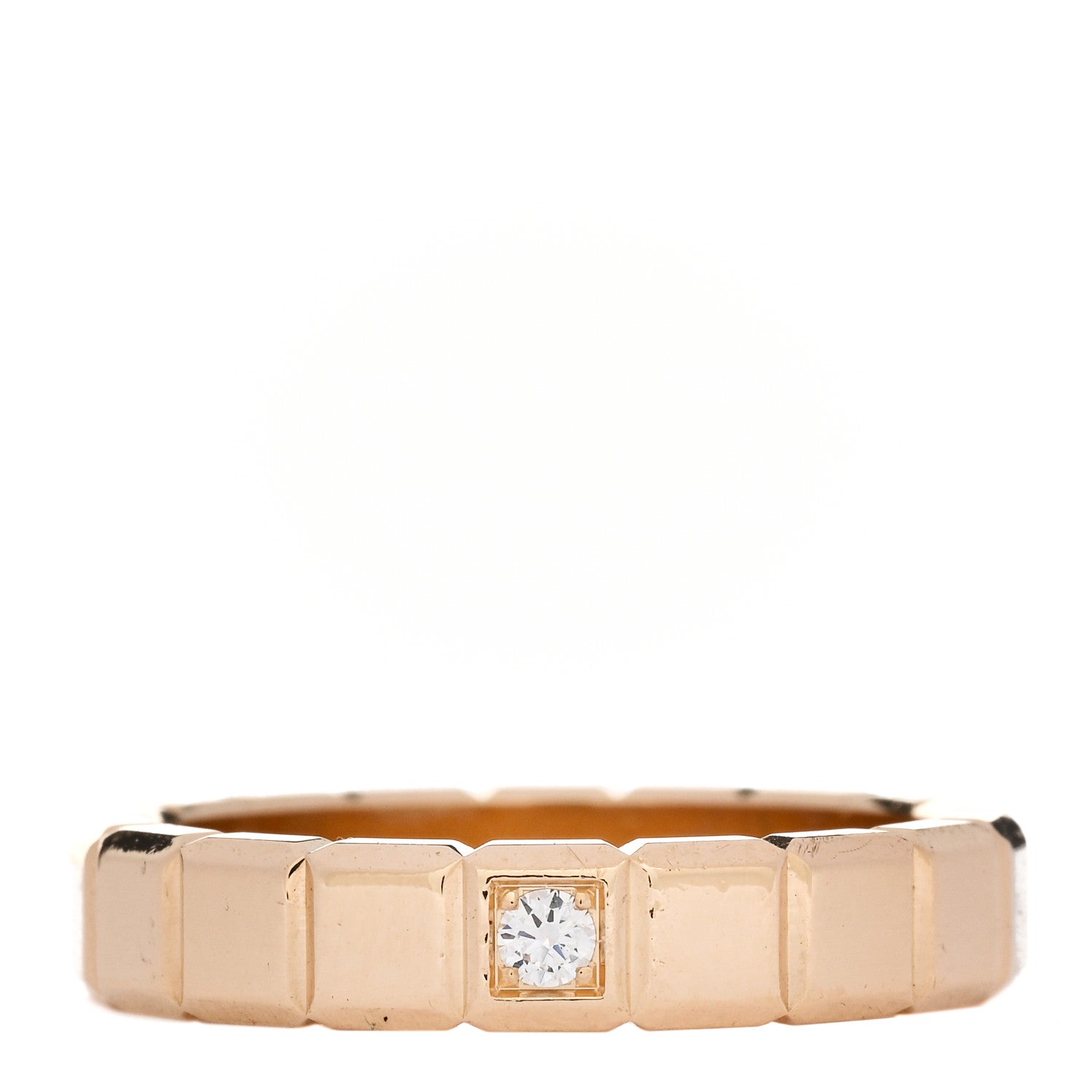 Chopard 18K Yellow Gold Diamond Ice Cube Band Ring 53 6.5 1 of 5