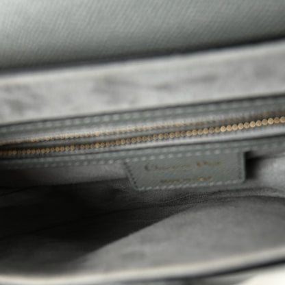 Christian Dior Grained Calfskin Saddle Bag Grey Stone 5 of 10