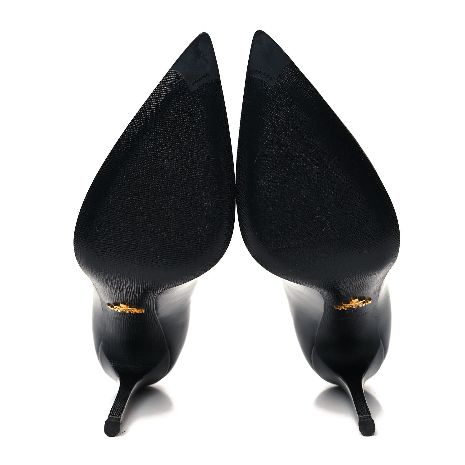 Prada Saffiano Patent Pumps 38 Black 5 of 7