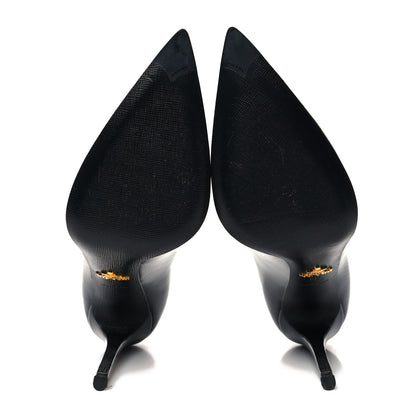 Prada Saffiano Patent Pumps 38 Black 5 of 7