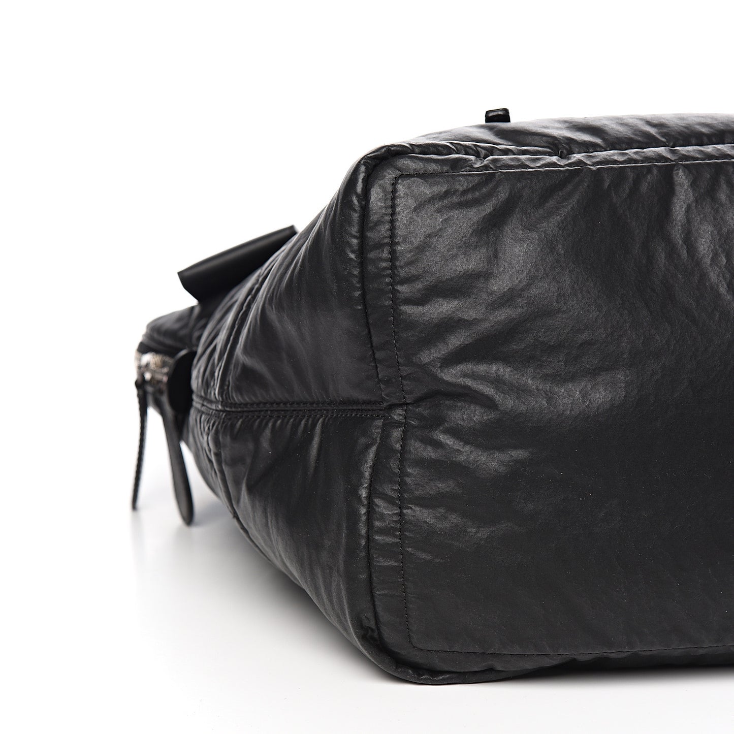 Coated Canvas Quilted Large Garment Travel Bag Black