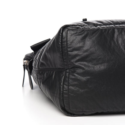 Chanel Coated Canvas Quilted Large Garment Travel Bag Black 7 of 9