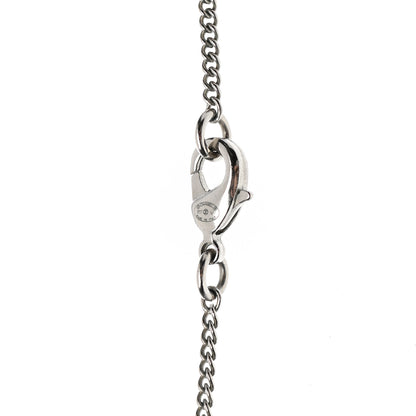 Chanel Baguette Crystal Large CC Pendant Necklace Silver 5 of 5