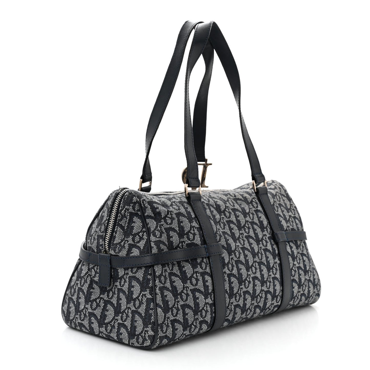 Denim Monogram Charms Shoulder Bag Blue