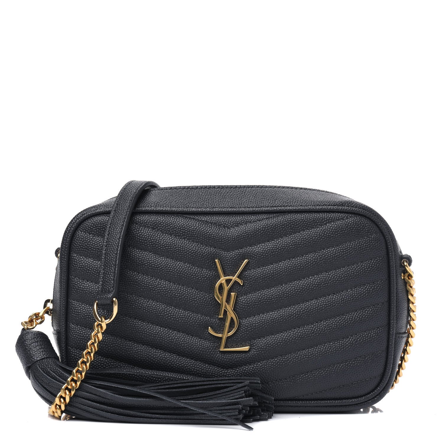 Saint Laurent Grain De Poudre Matelasse Monogram Mini Lou Camera Bag Black 1 of 5