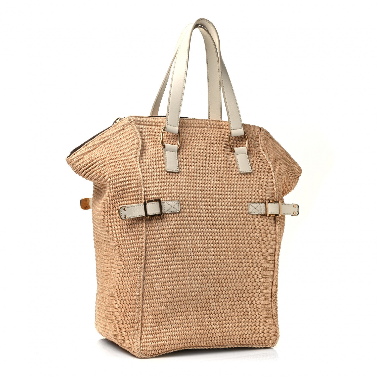 Saint Laurent Straw Raffia Large Downtown White 2 of 4