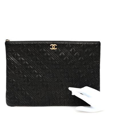 Chanel Caviar Geometric Quilted Cosmetic Case Black 2 of 7