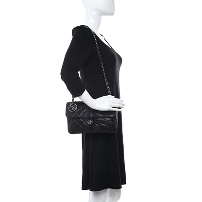 Chanel Lambskin Quilted Pile Ou Face Flap Black 2 of 11
