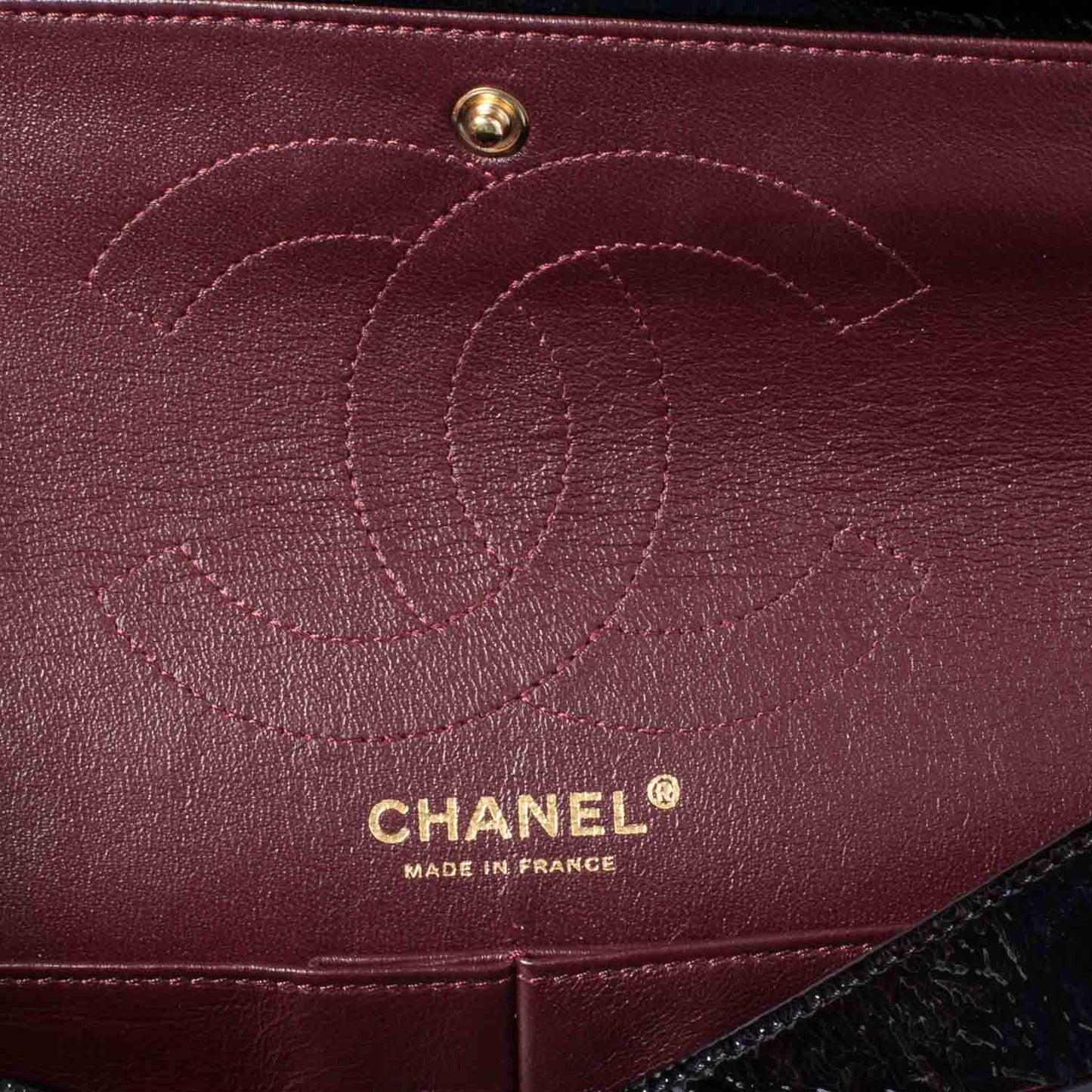 Crackled Patent Calfskin Puzzle 2.55 Reissue 226 Flap Black