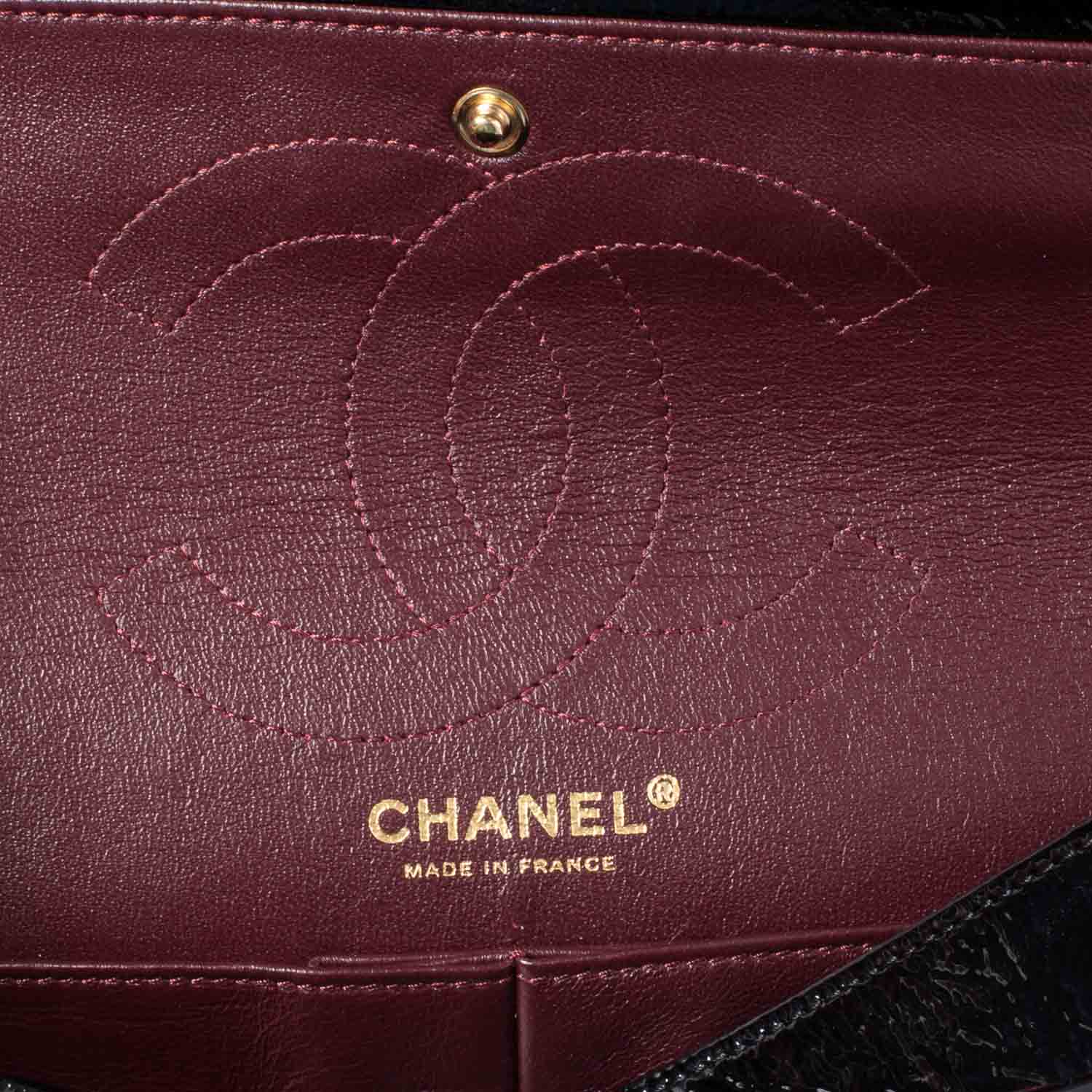 Chanel Crackled Patent Calfskin Puzzle 2.55 Reissue 226 Flap Black 7 of 10