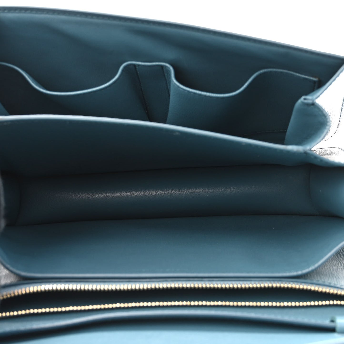 Liege Calfskin Medium Classic Box Flap Bag Blue Slate
