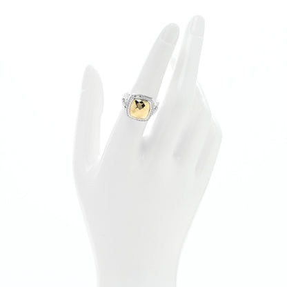 David Yurman Sterling Silver 18K Yellow Gold Diamond 11mm Albion Ring 54 7 2 of 4