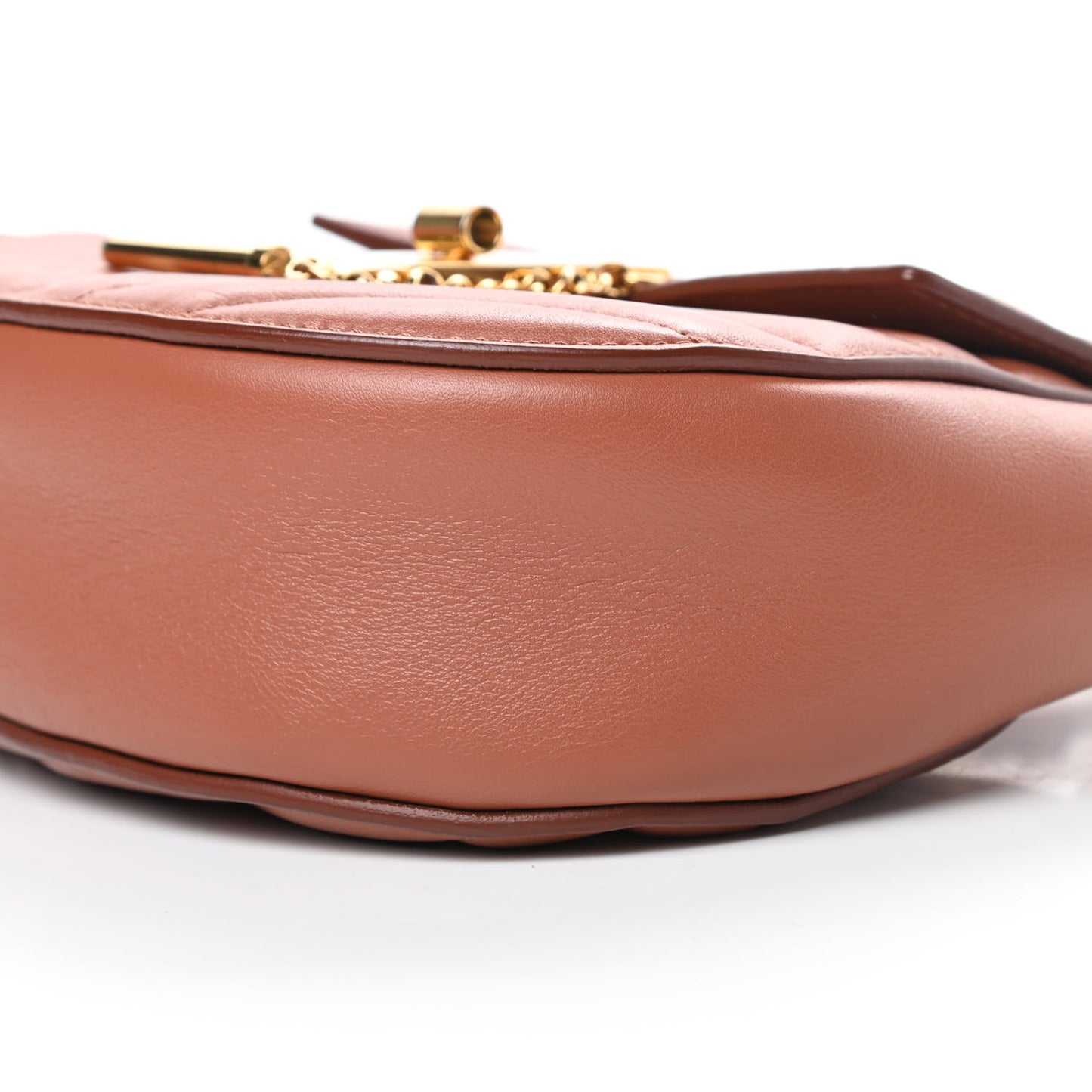 Calfskin Quilted Mini Drew Bijou Shoulder Bag Chestnut Brown