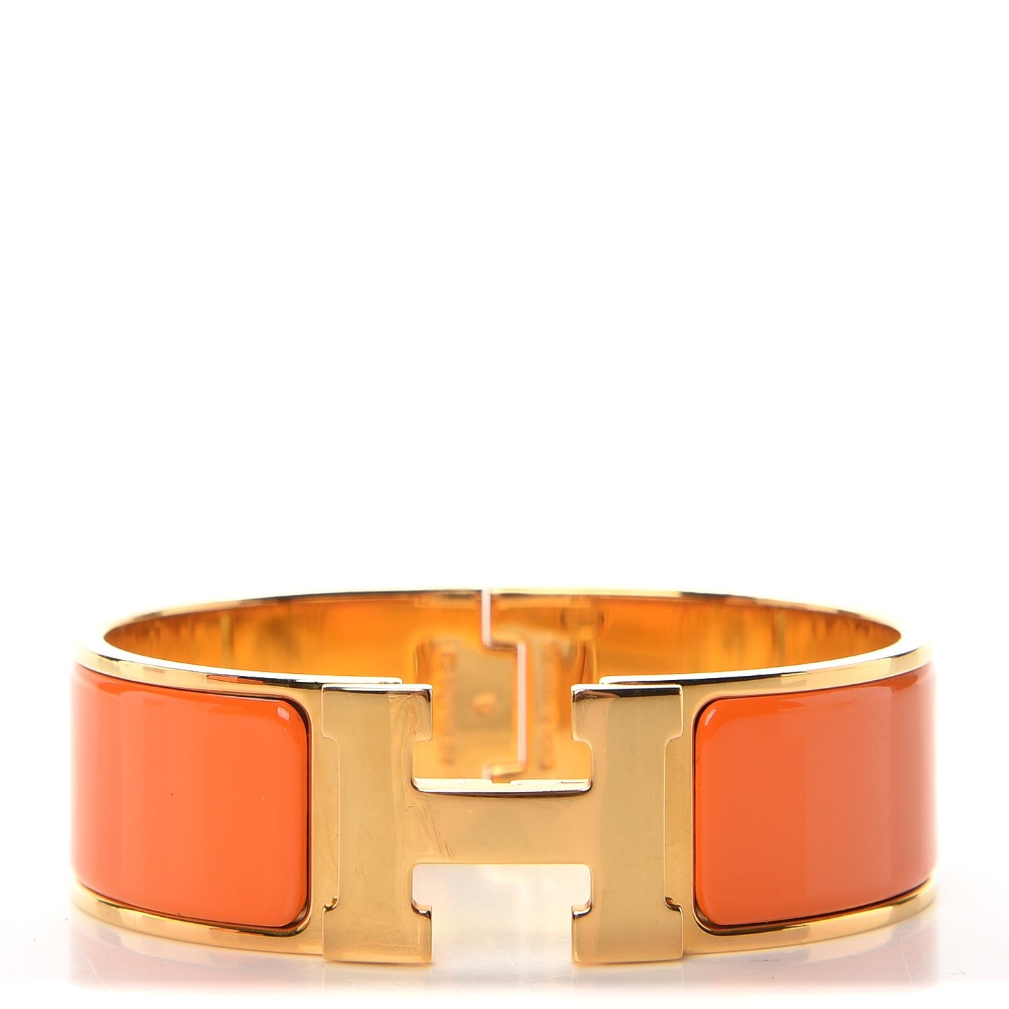 Enamel Wide Clic Clac H Bracelet GM Orange