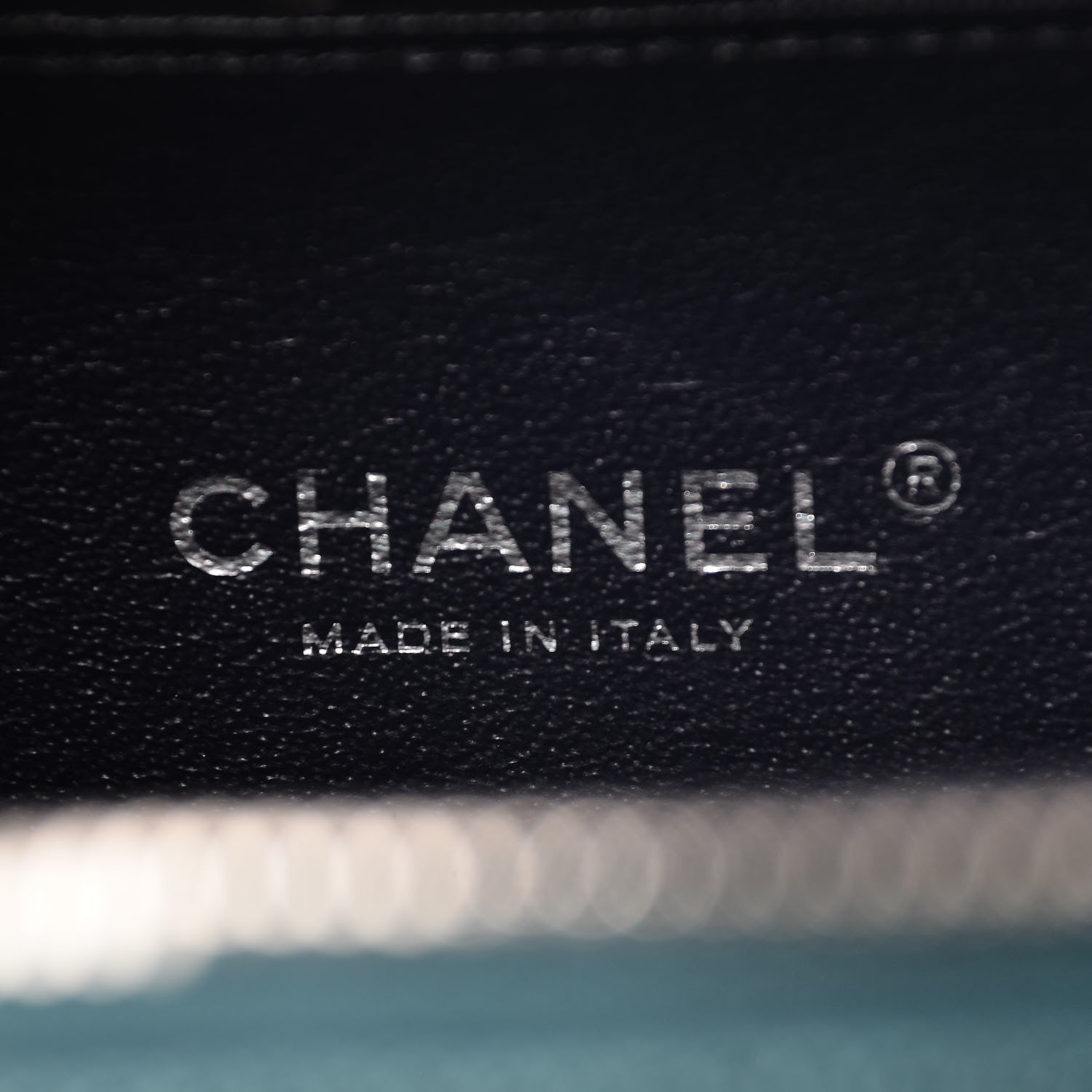 Chanel Iridescent Caviar Quilted Small CC Filigree Vanity Case Dark Turquoise 6 of 8