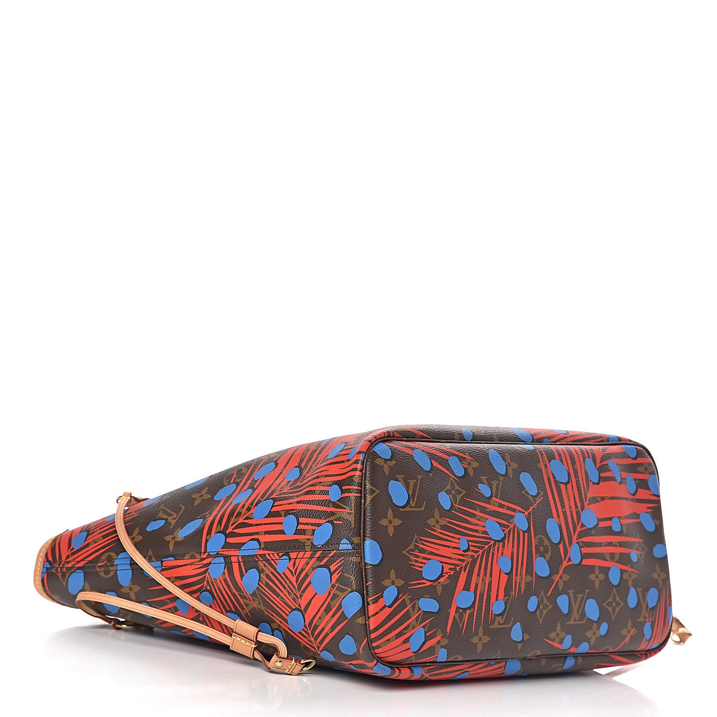 Monogram Jungle Dots Neo Neverfull MM Coquelicot Denim