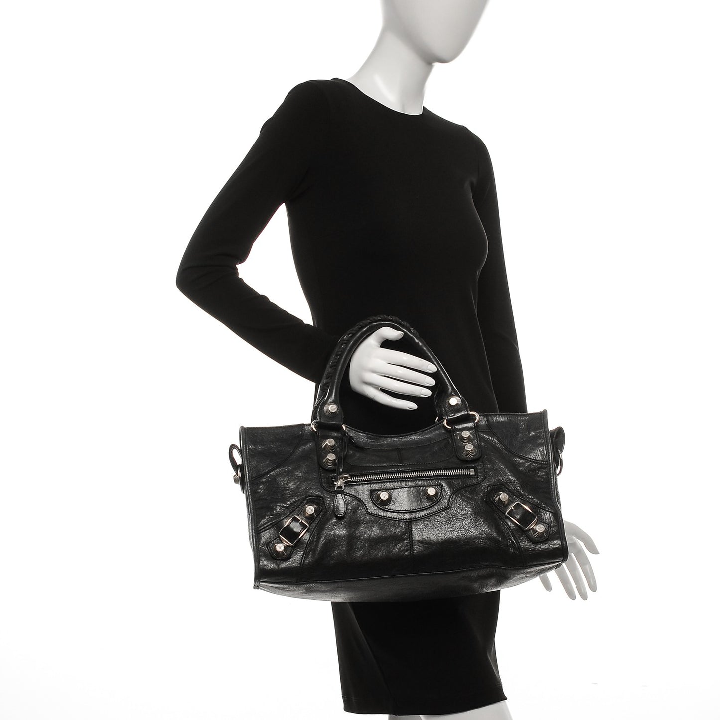 Agneau Giant 21 Silver Hardware Part Time Black