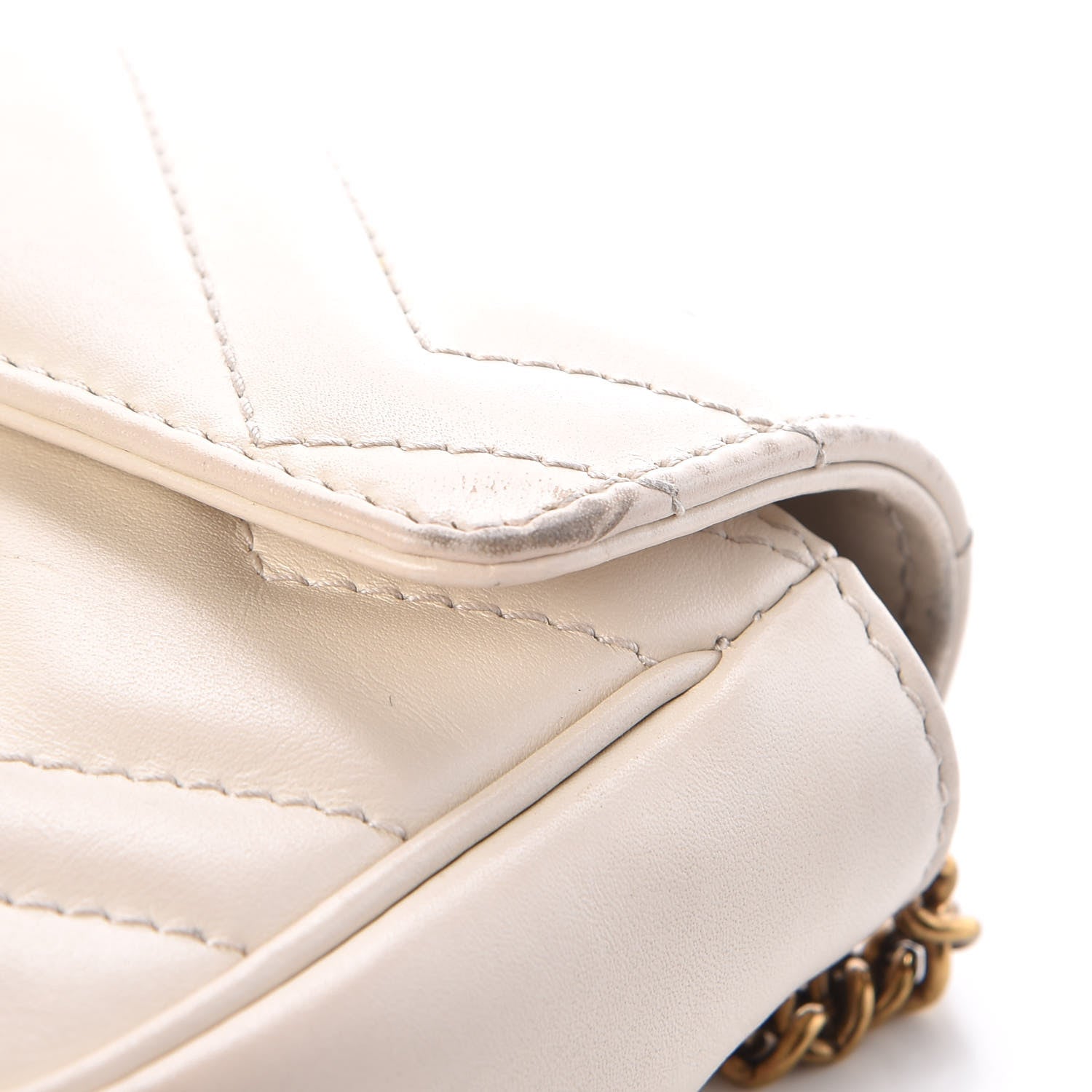Gucci Calfskin Matelasse Super Mini GG Marmont Shoulder Bag White 5 of 14