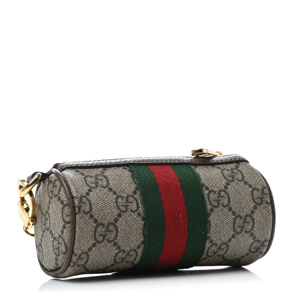 Gucci GG Supreme Monogram Web Ophidia Barrel Coin Purse Beige New Acero 2 of 4