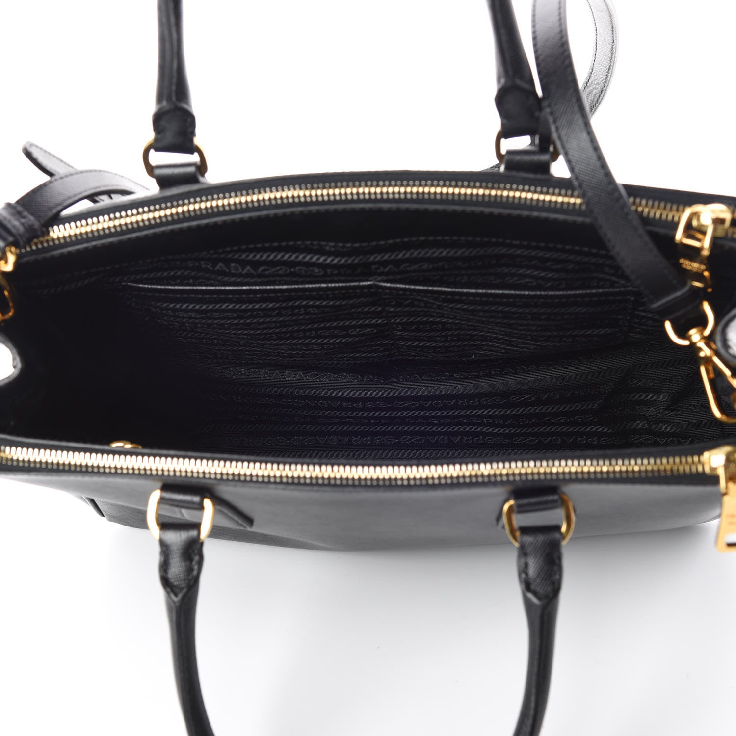 Prada Saffiano Medium Galleria Double Zip Tote Black 5 of 14