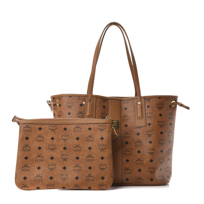 MCM Visetos Medium Liz Reversible Shopper Tote Cognac 8 of 16