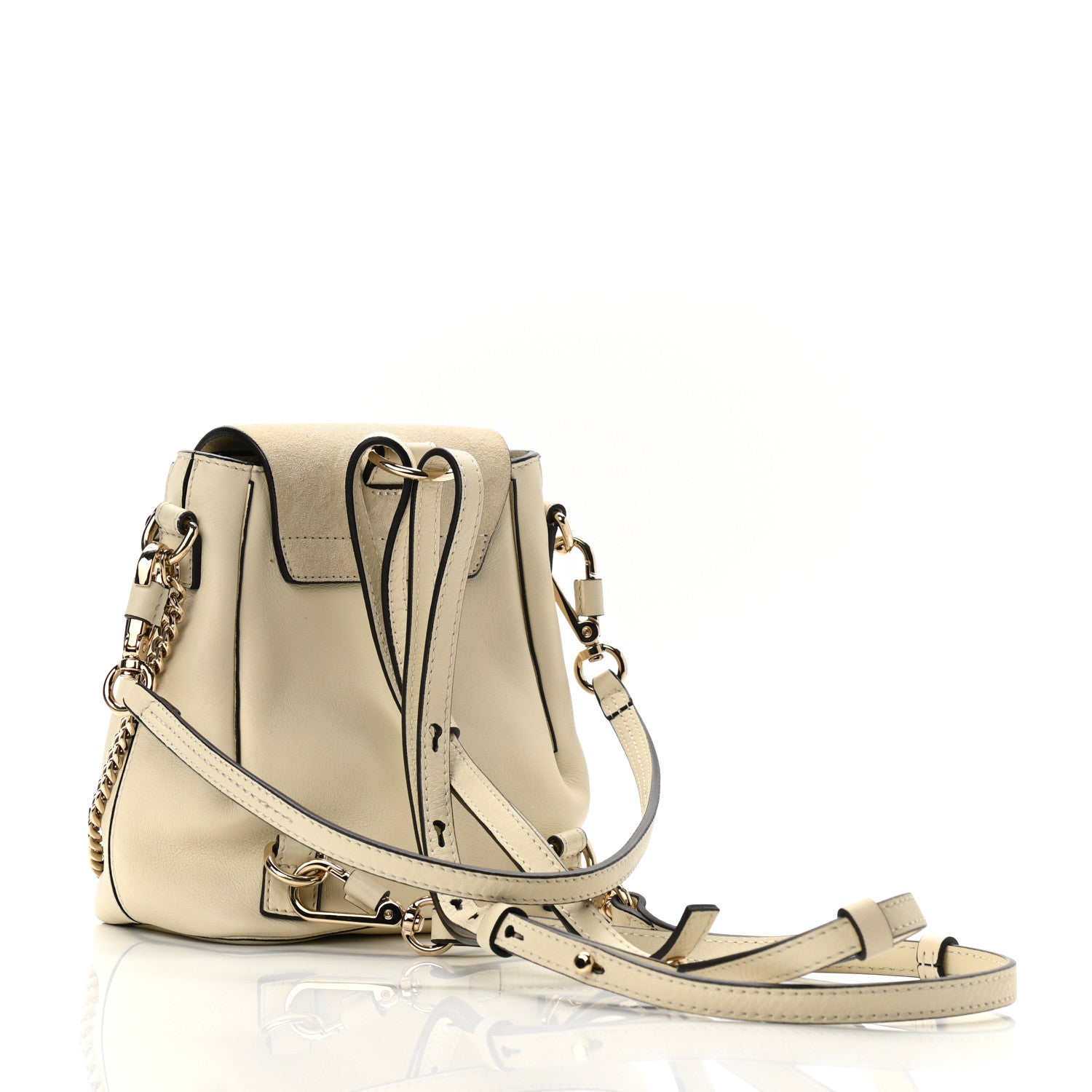 Chloe Suede Calfskin Mini Faye Backpack Off White 3 of 10