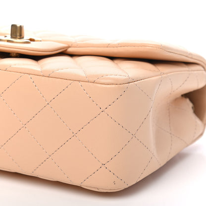 Chanel Lambskin Quilted Mini Rectangular Flap Beige 8 of 8