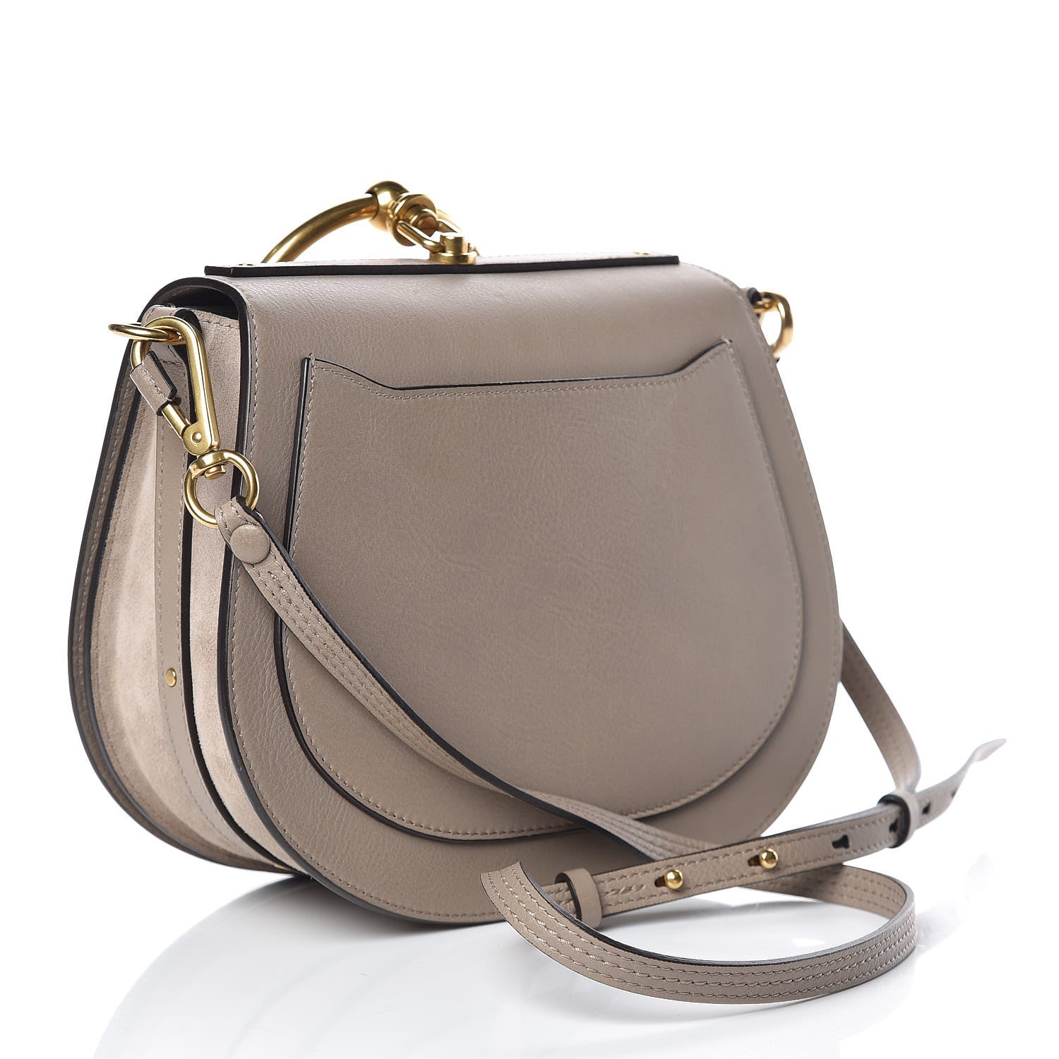 Chloe Calfskin Suede Medium Nile Bracelet Bag Motty Grey 3 of 9