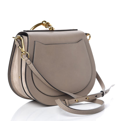 Chloe Calfskin Suede Medium Nile Bracelet Bag Motty Grey 3 of 9