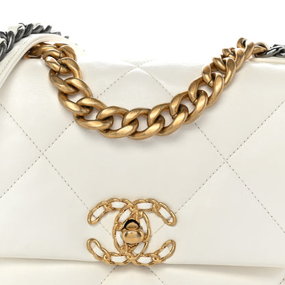 Chanel Goatskin Quilted Medium Chanel 19 Flap White 8 of 10