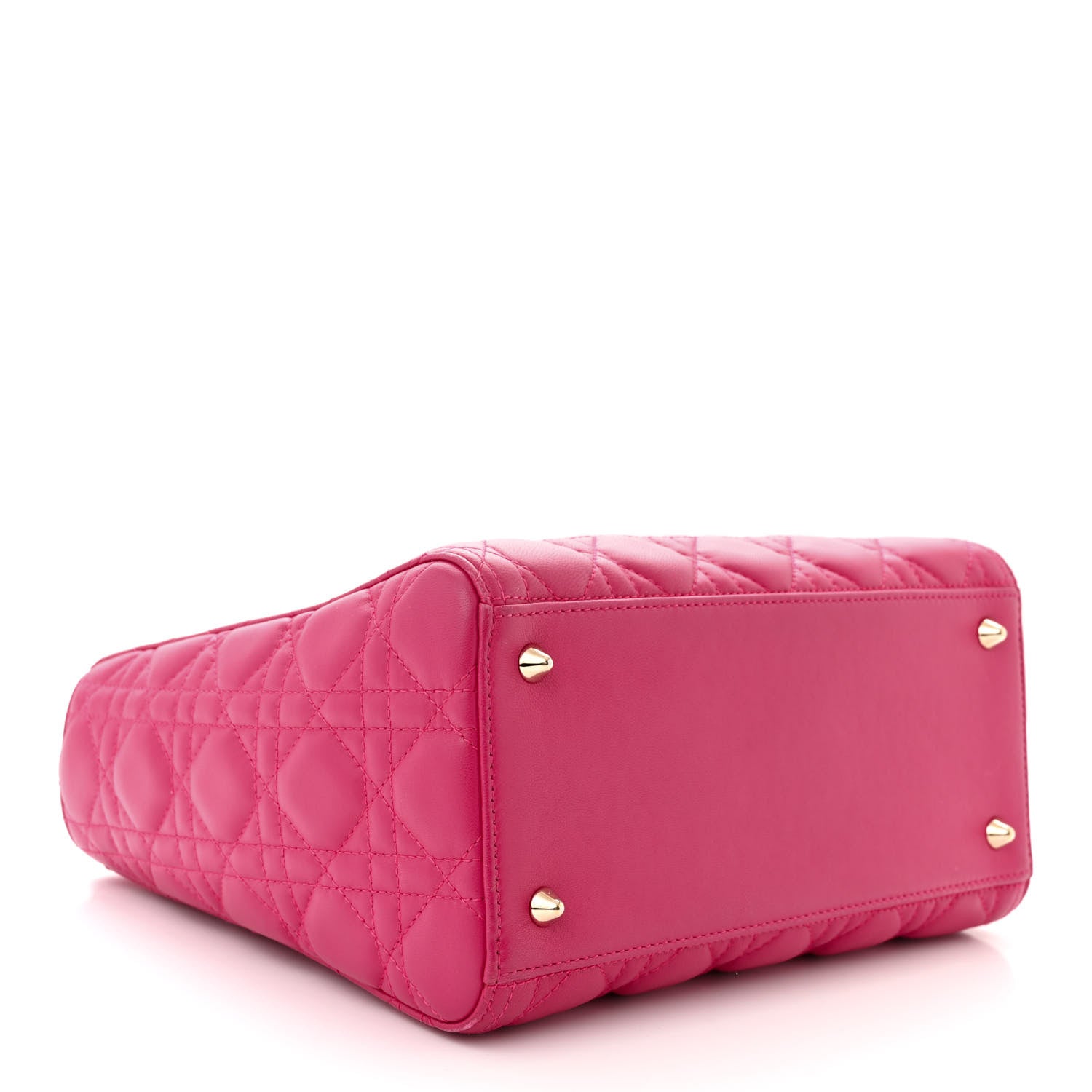 Christian Dior CHRISTIAN DIOR Lambskin Cannage Medium Lady Dior Fuchsia 4 of 11