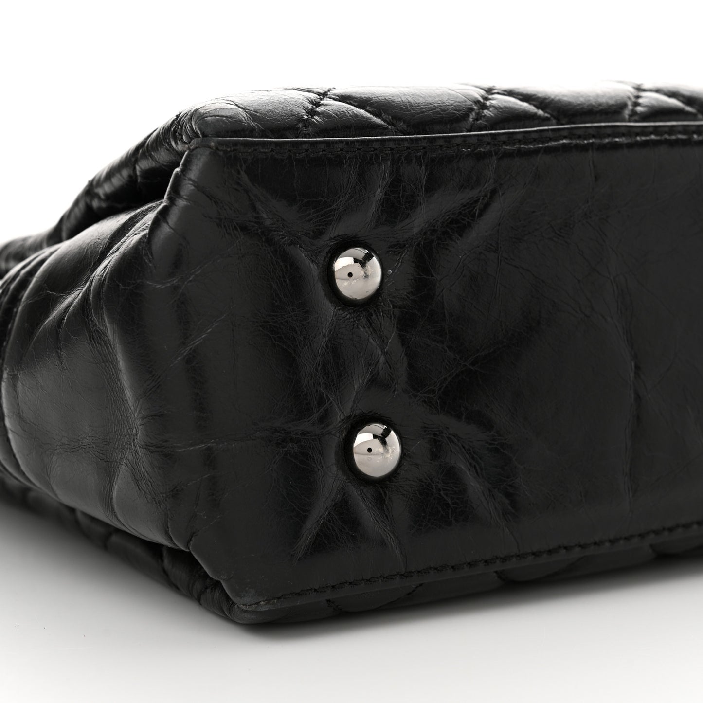 Calfskin Quilted Medium Coco Soft Tote Black