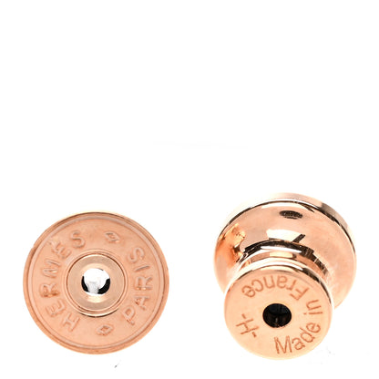 Hermes Rose Gold Lacquered Mini Pop H Earrings Marron Glace 4 of 6