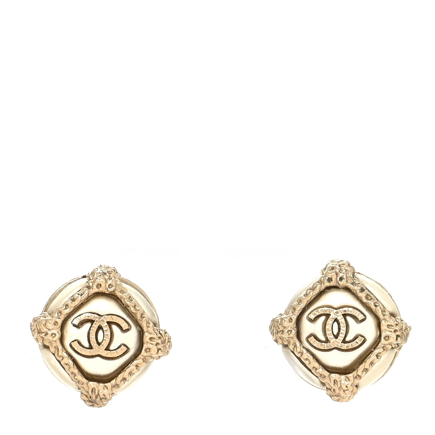 Chanel Pearl CC Earrings Gold 1 of 4