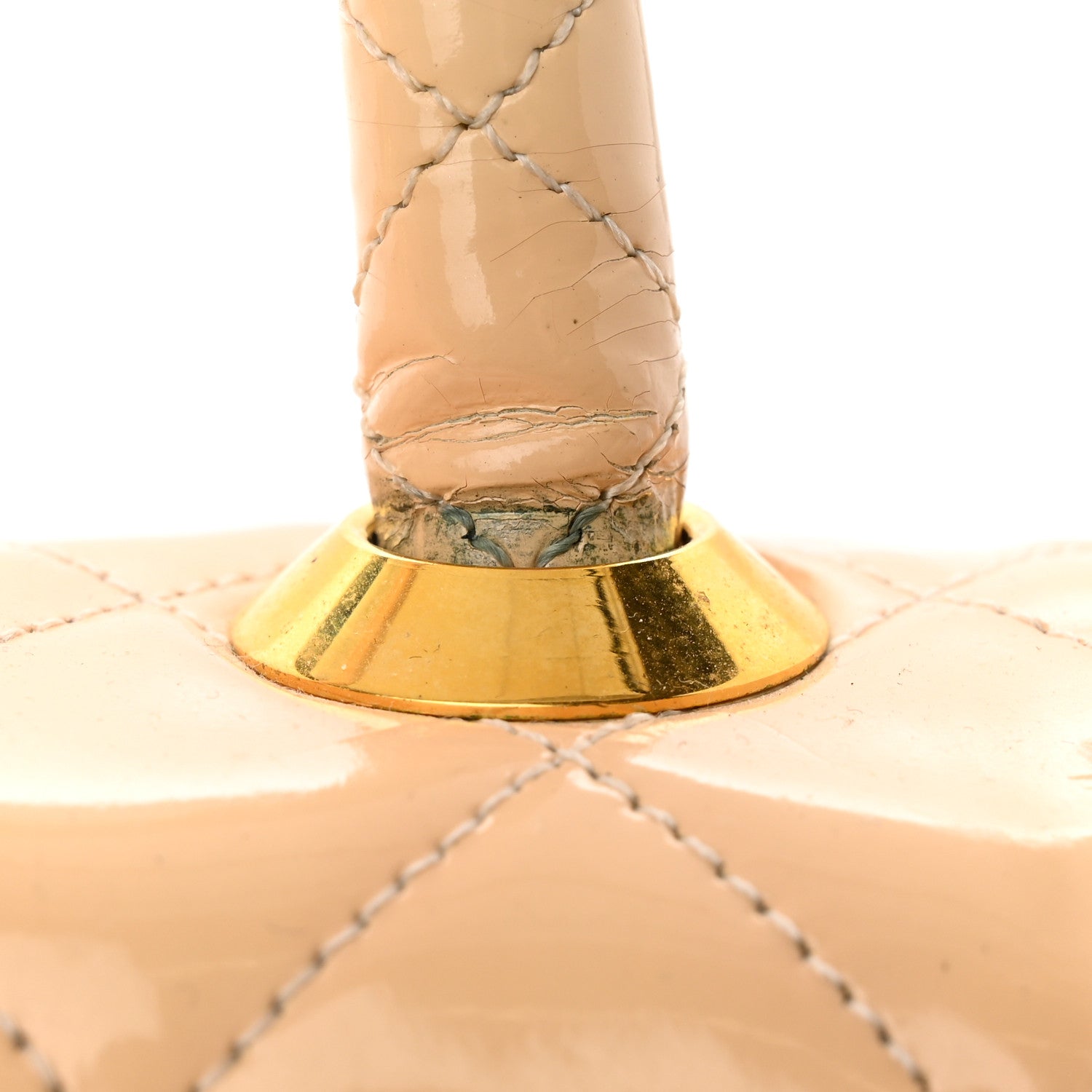 Chanel Patent Quilted Top Handle Single Flap Light Beige 15 of 16