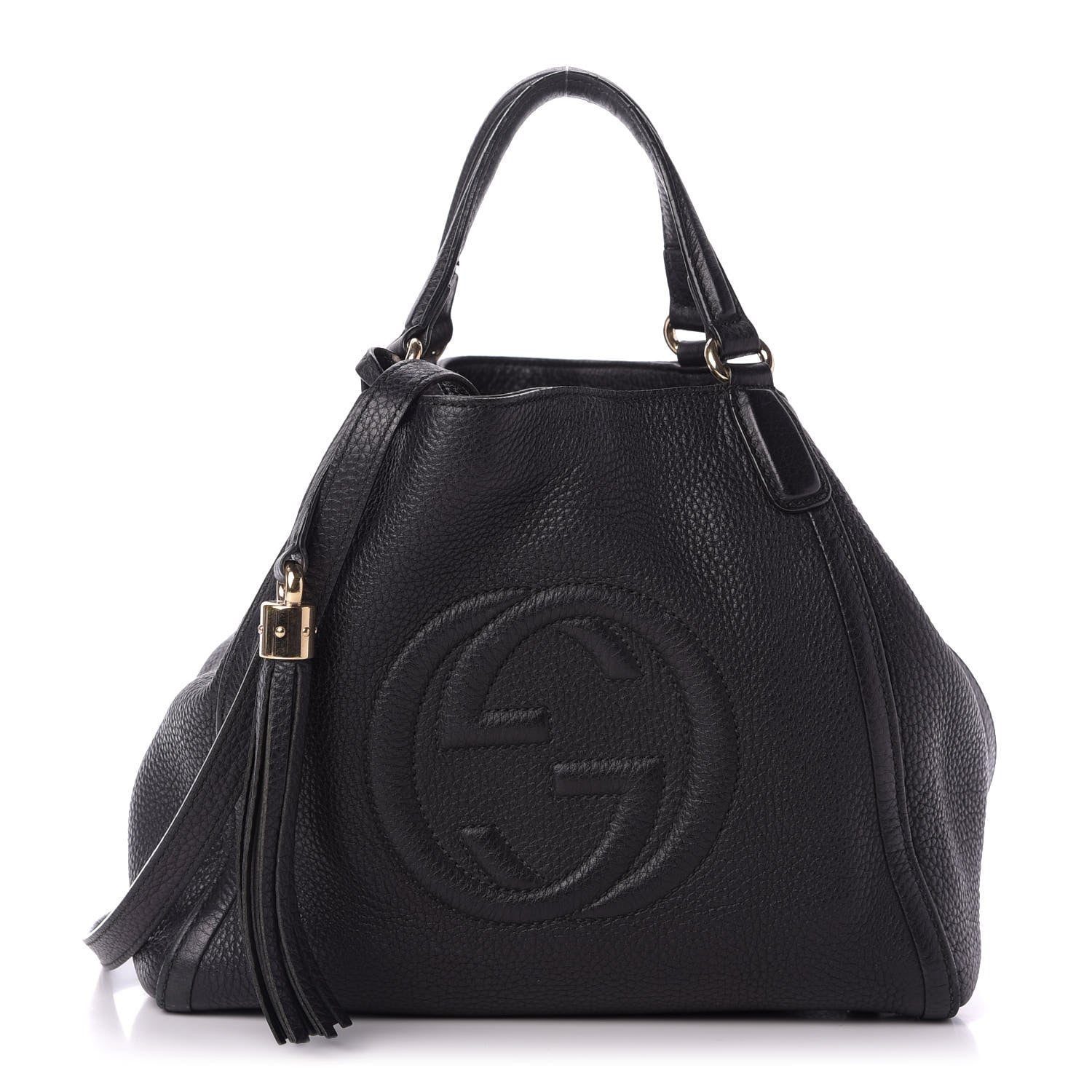 Gucci Pebbled Calfskin Small Soho Shoulder Bag Black 1 of 9