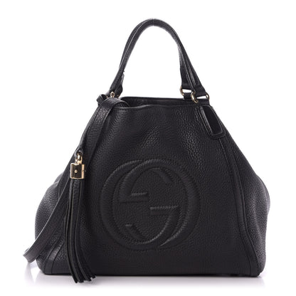 Gucci Pebbled Calfskin Small Soho Shoulder Bag Black 1 of 9