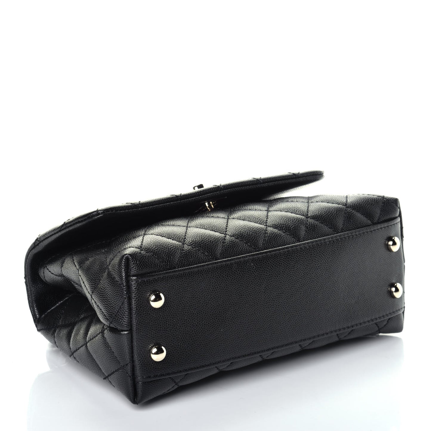 Caviar Quilted Mini Coco Handle Flap Black