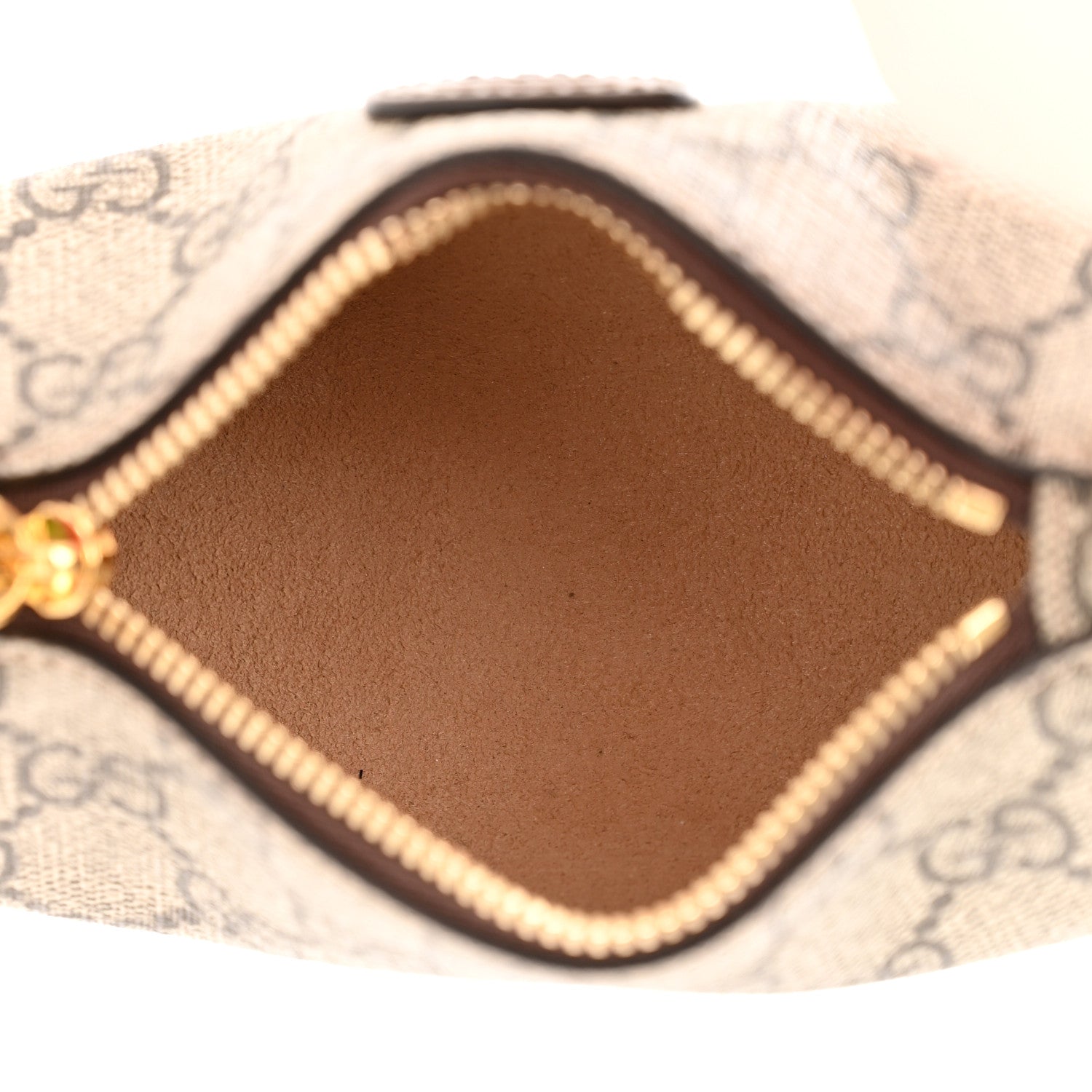 Gucci GG Supreme Monogram Strawberry Retro Interlocking G Barrel Coin Purse Beige Ebony 5 of 10