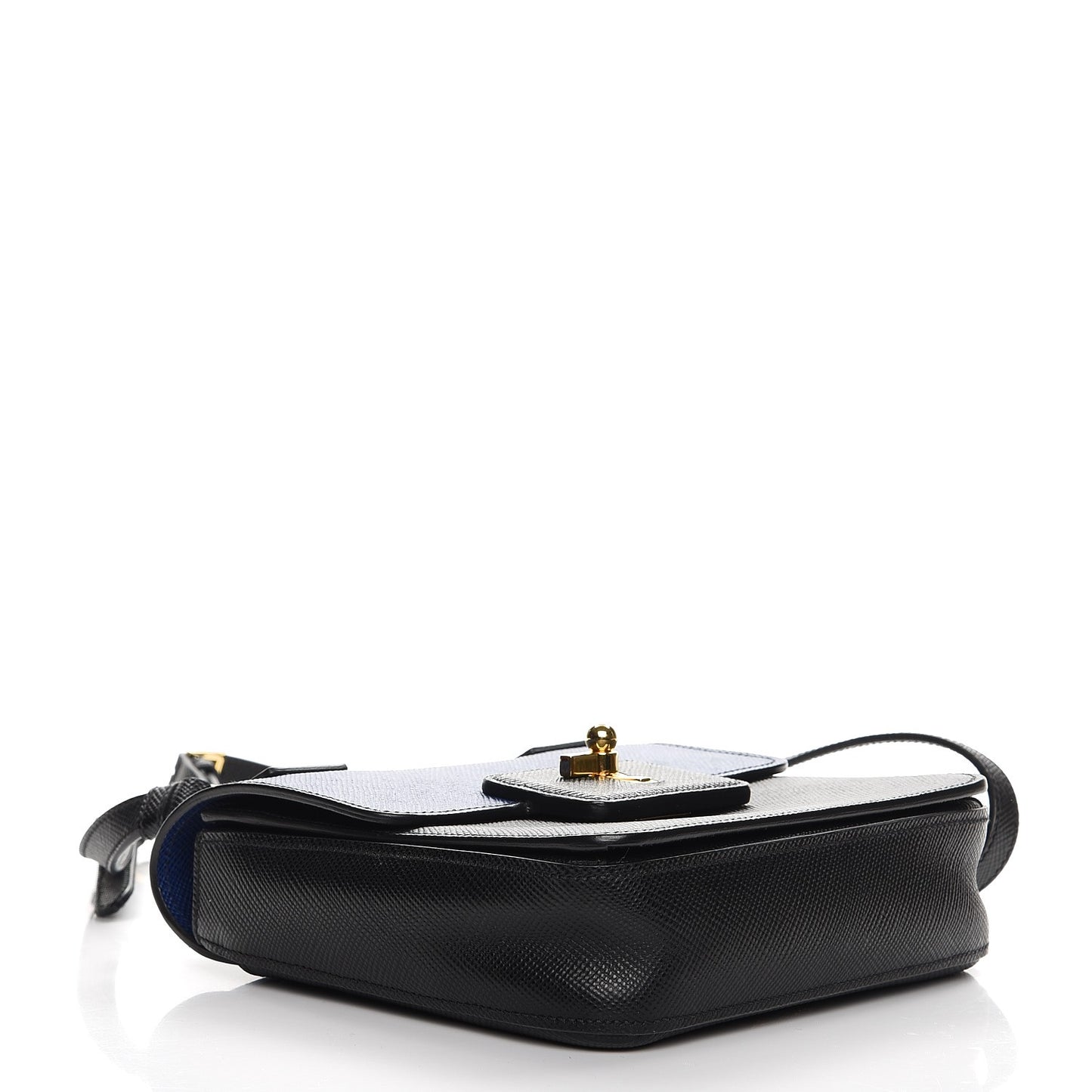 Saffiano Bi-Color Crossbody Bag Inchiostro Black