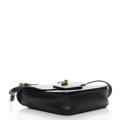 Prada Saffiano Bi-Color Crossbody Bag Inchiostro Black 4 of 7