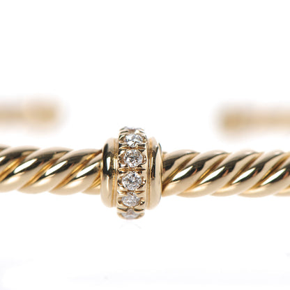 David Yurman 18K Yellow Gold Diamond 3mm Renaissance Center Station Bracelet 3 of 5