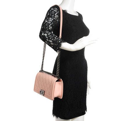 Chanel Lambskin Quilted Medium Boy Flap Light Pink 2 of 7