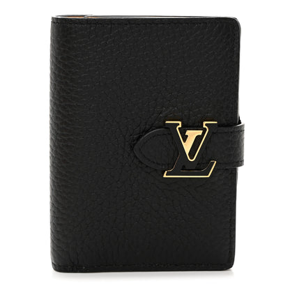 Louis Vuitton Taurillon Capucines Vertical Compact Wallet Black 1 of 7