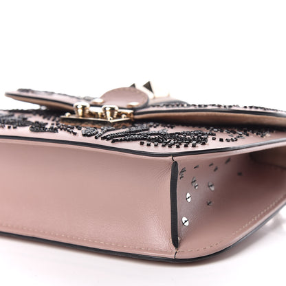 Valentino Garavani Vitello Sequin Embellished Small Glam Lock Rockstud Flap Poudre 6 of 11