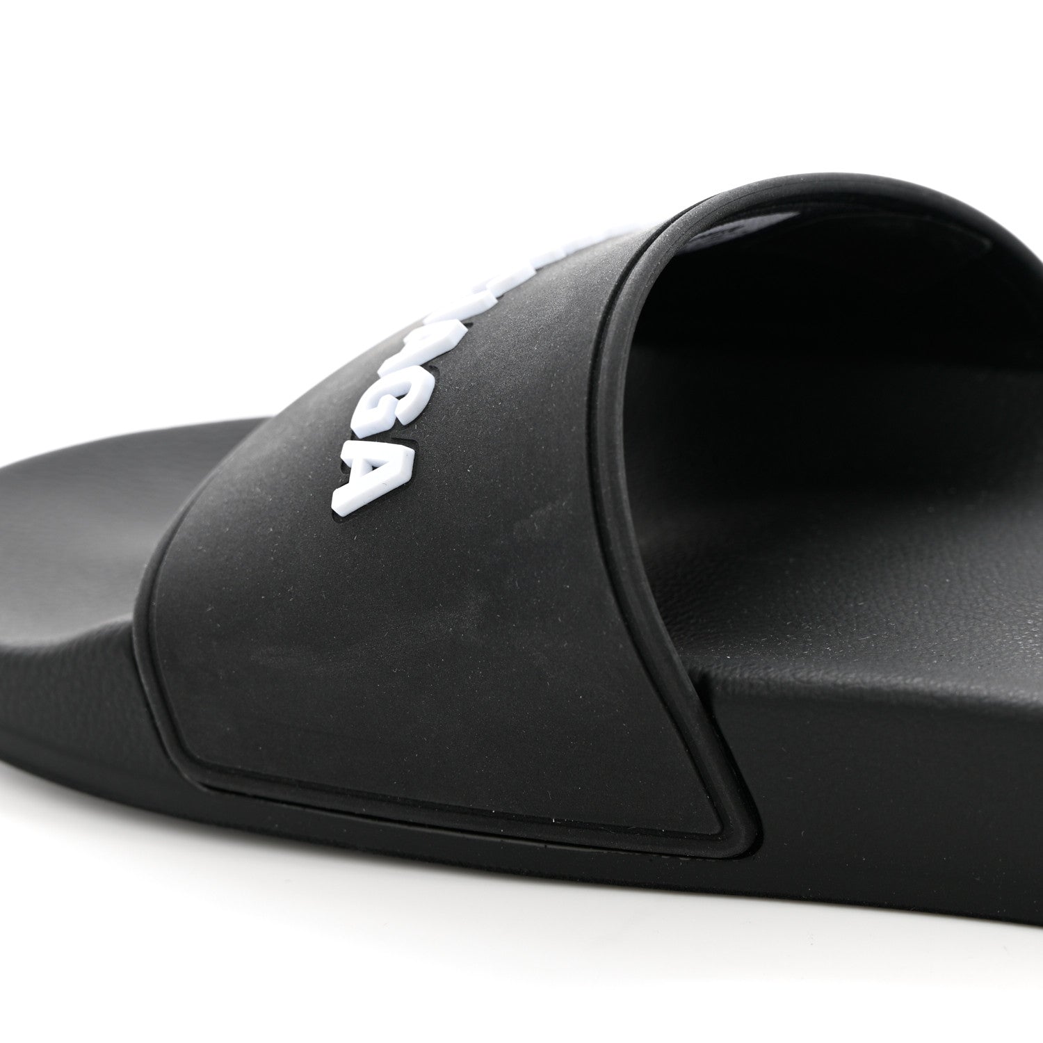 Balenciaga Rubber Womens Logo Pool Slide Sandals 37 Black 9 of 16