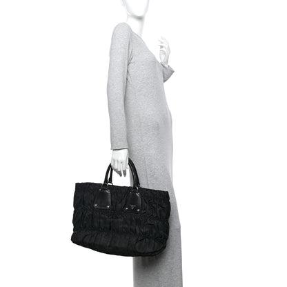 Prada Tessuto Nylon Gaufre Tote Black 2 of 14