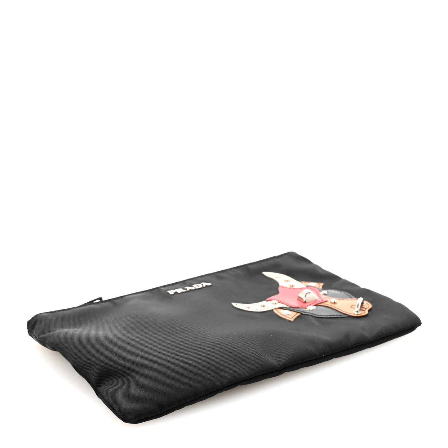 Tessuto Nylon Saffiano Taurus Zip Pouch Black