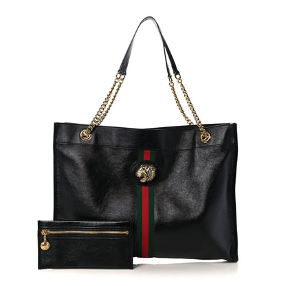 Gucci Calfskin Large Rajah Chain Tote Black 1 of 11